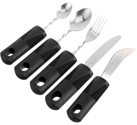 CALLARON Cubiertos Portátiles Para Personas Mayores Utensilios De Comedor Adaptable Fácil De Usar
