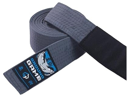 Ground Game BJJ Grauer Gürtel Kinder | BJJ Gürtel K2-205 cm | Brazilian Jiu-Jitsu Belt | Kampfsport Gürtel Martial Arts