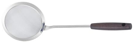 TIDTALEO Colador De Cocina De Filtro De Malla Cuchara Coladora Inoxidable Mango De Madera Resistente y Fácil De Almacenar