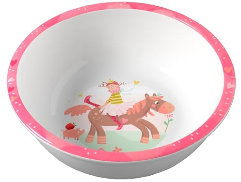HABA Ciotola per bambini Principessa & Cavallo – Pratica ciotola in melamina – Antiscivolo – Lavabile in lavastoviglie – A partire dai 12 mesi – 2012440004
