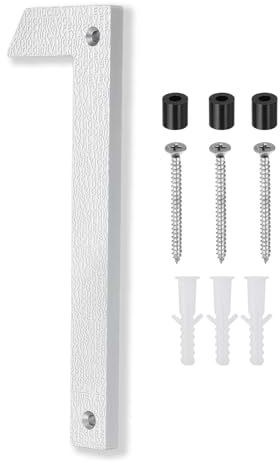 PATIKIL 10 Inch Numéro De Maison, Panneau D'Adresse De Maison Grand Numéro Flottant Moderne Avec Vis Pour Porte Extérieure Mur Rue, Argent, 1