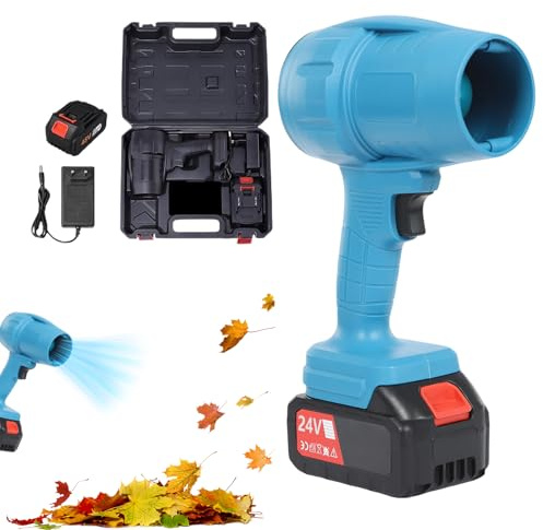 Souffleur De Feuilles sans Fil Électrique, Dépoussiéreur soufflant Neige, Souffleur Portable Puissant avec Batterie Et Chargeur pour Extérieur Jardin Auto Pelouse Camping