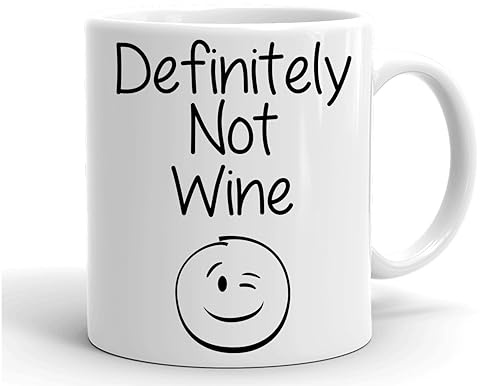 GrassVillage Definitely Not Wine Mug – Funny Sarcastic Coffee Cup Gift for Men, Women, Coworkers, Husband, Wife – 11oz Ceramic Mug for Office, Birthday, Valentine’s Day, Secret Santa