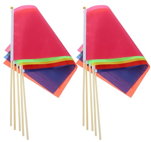 Toyvian 10 Stück Teiliges Garten markierungsflaggen Robusten Holzstäben Farbige Kleine Quadratische Fahnen für Rasen und Landschaft Wetterfest und Langlebig für Supplies und