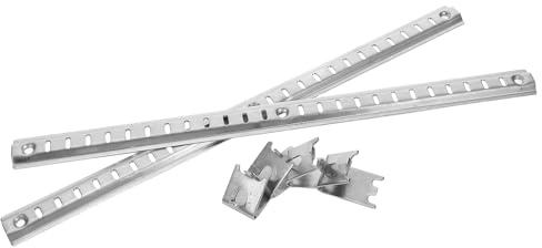 DECOMELODY Barra Soporte para Estante de Refrigerador 350mm de Acero Inoxidable Engrosado con 2 Clips Antideslizantes y 4 Cierres, Accesorios para Nevera y Congelador, Adecuado
