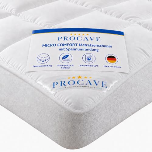 PROCAVE Micro-Comfort Matratzen-Bett-Schoner weiß 70x140 cm mit Spannumrandung | Höhe bis 30cm | Auch für Boxspring-Betten und Wasser-Betten geeignet | Microfaser | 100% Polyester | Matratzen-Auflage