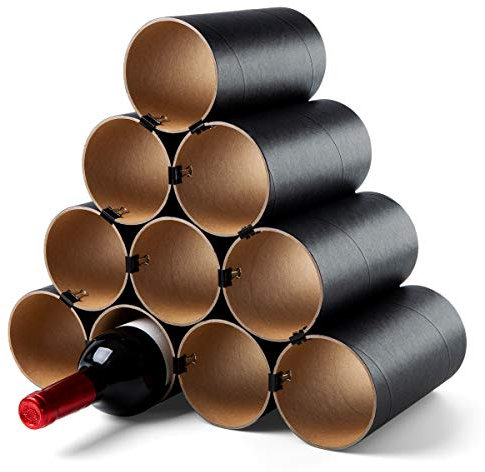 corpus delicti :: Weinheim - Flaschenregal - Weinregal aus Hartpapier - Basisversion für bis zu 19 Flaschen - erweiterbar (10 Hülsen schwarz) (76.1s)