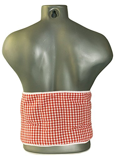 Leinsamenkissen 7-Kammer mit Gürtel & Klettverschluss - Länge ca. 135cm - rot-weiß - Wärmekissen XXL Körnerkissen