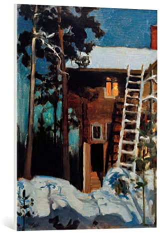 kunst für alle Leinwandbild: Akseli Gallen-Kallela Kalela im Winter - hochwertiger Druck, Leinwand auf Keilrahmen, Bild fertig zum Aufhängen, 60x80 cm