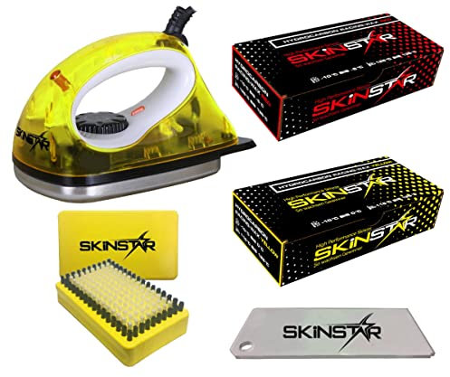 SkinStar Starter Ski Wachs Set, Wachsbügeleisen Bürste Hydrocarbonwachs