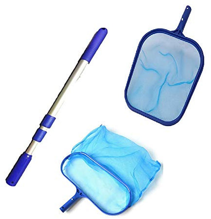 SUDS-ONLINE For Swimming Pool Deep Leaf Net + Skimmer Net + Telescopic pole For Hot Tubs and Ponds