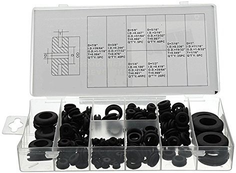 MASUNN 180Pc Gummitüllen Befestigungs Ring Set Ausstanzen Kabeldichtung Kits Hardware-Tools