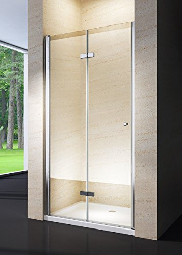 Yellowshop - Box Doccia Cm 70, 80, 90, 100, Porta Nicchia Soffietto Libro Pieghievole In Alluminio Cristallo Trasparente E Opaco 6mm Altezza Cm 190 (70 CM (Da 68 a 72 CM), TRASPARENTE)