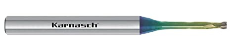 Karnasch 306212010003015 Vhm Mikrofräser mit Winkelradio, polierte Messer, 2-25 × D, 1,0 mm, Schnittdurchmesser 0,30 mm, Eckradius 15 mm, Länge 4 mm