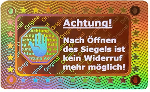 105 Stk - 3D Hologramm-Siegel 40 * 25mm silber glänzend - Hygienesiegel | Sicherheitssiegel, Garantiesiegel Aufkleber, Sicherheitsetiketten, selbstklebendes Etikett, Security Seal Sticker, VOID Label