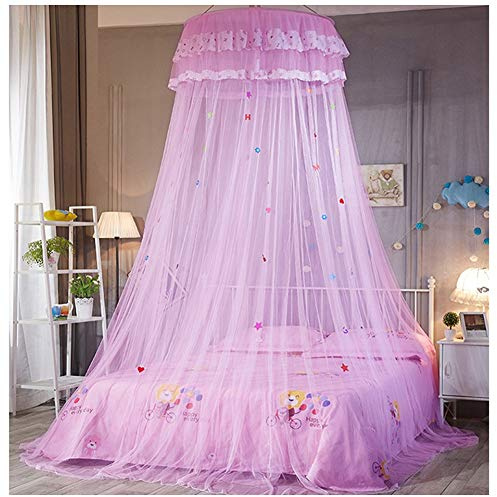 YOUCAI Zanzariera a Tenda per Letto per Bambino E Adulto E Adulto Principessa Zanzariere Rotonde Baldacchino, Zanzariera a Baldacchino per Letto(Altezza :2.7M) Pink