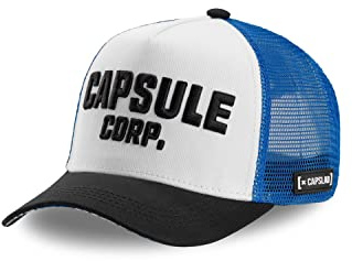 Capslab Capsule Corp. Dragon Ball Z White Black Blue Trucker Cap - One-Size