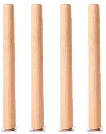 4 Stück Möbelfüße Holz Möbelbeine Aus Holz Runde Form Tischbeine Massivholz Vertikal Möbelfüsse Ersatz Möbelbeine Sofabeine für Sofa Schrank und Bett(40cm)