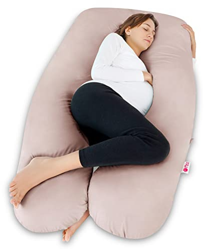 Meiz Cooling Pregnancy Pillows for Sleeping, Maternity Body Pillow for Pregnant Woman, U Shaped, with Cooling Jersey Cover