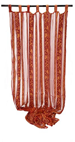 Casatessile Tenda Semitrasparente 150X280 cm. per Interni Decor Tendone da Interno con Passanti, Tenda da Soggiorno Moderna. - Arancione