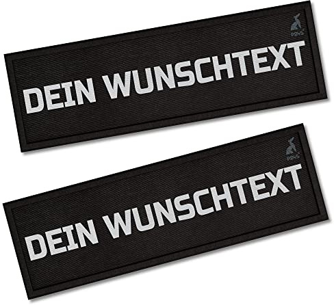 P24S 2 Stücke personalisiertes Klettsticker Wunschlogo, Namensaufkleber mit Klettverschuss für Kleidung, Rucksäcke, Hundegeschirr, Outdoor-aktivitäten (Klein)