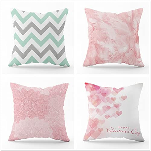 Kissenbezug 30x30cm 4er SetBoho Wohnzimmer Outdoor Deko, Schlafzimmer Zimmer Dekor Kissenhülle Kissenbezüge mit Verstecktem Reißverschluss, Couchkissen, Sofakissen Weinachten Einfache Geometrie