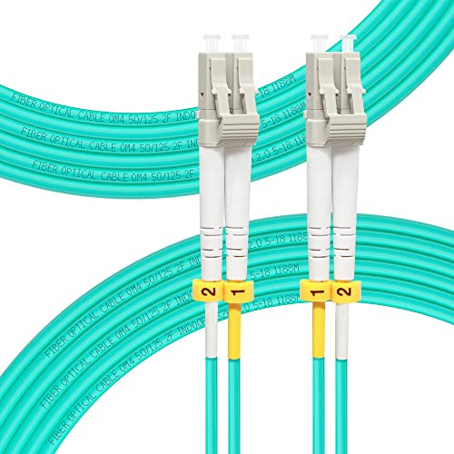 FLYPROFiber 10M OM4 LC à LC Câble Fibre Optique | Options de longueur: 0,5m-100m, 40GB/100GB Duplex, 50/125um LSZH Multimode Câbles à Fibres Optiques-10Meter