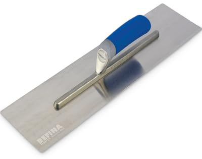 REFINA FINATEX-1 Laying On Plastering Trowel - 18 x 4.75 (460 x 120mm) Plasterers w/ 0.65mm Durable Stainless Steel Blade & Ergonomic Handle - Applying, Smoothing & Finishing Trowel
