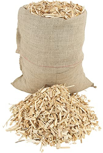 delegn Pacciamatura di Legno Abete per Decorazione Giardino Orto, 100% Naturale, Confezionato in Sacco di Juta Ecologico - 30 LT, 5 KG Totale (5 KG - 1 Sacco)