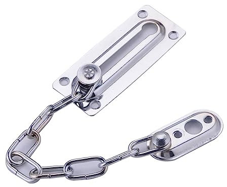 Sicherheits-Türkette, für Zuhause, Büro, Edelstahl, Schiebeverschluss, geeignet für Holztüren, 5 Stück