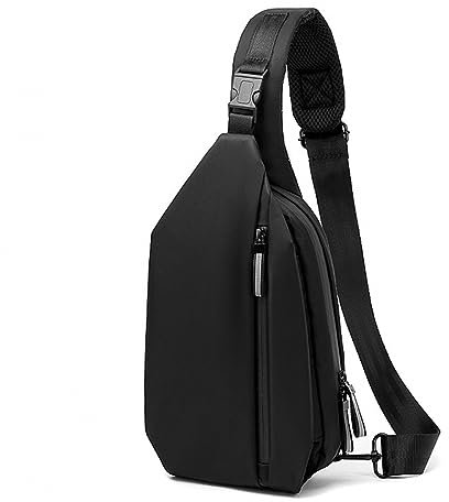 DONGKER Crossbody Sling Bag, Anti-Diebstahl Herren Brusttasche, Wasserdicht Umhängetasche Wandern Brust Rucksack für Herren und Damen