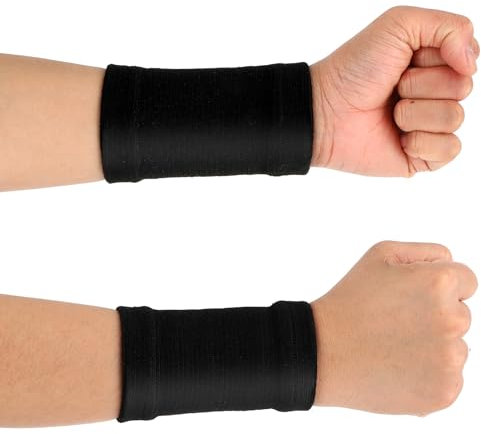 COMNICO Muñequera de compresión, 2 pares de muñequeras elásticas suaves de elastano, banda de mano, soporte deportivo, alivio del dolor de artritis, para hombres y mujeres, trabajo, gimnasio,