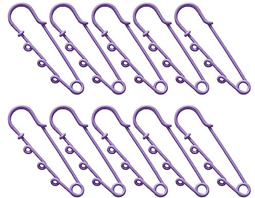 COSSIKA Herz 5,1 cm Sicherheitsnadeln, robuste Sicherheitsnadel, Broschennadeln mit 3 Löchern für Decken, Röcke, Kilts, Strickstoff, Basteln, 10 Stück