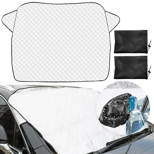 DKDDSSS Copertura Parabrezza Auto, Copri Parabrezza per Auto Inverno, Copri Parabrezza, Protezione Parabrezza Antighiaccio, Telo Auto Esterno Antigrandine con Copertura dello specchietto retrovisore