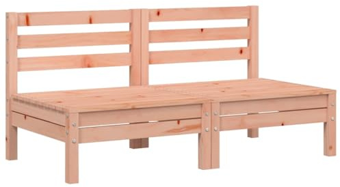 vidaXL Gartensofa ohne Armlehnen 2 STK., Outdoor Sofa mit Latten-Design, Gartencouch Modular mit Rückenlehne, Gartenmöbel Gartengarnitur, Massivholz Douglasie