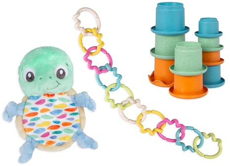 Playgro Plüsch Kuscheltier Stofftier Geschenk Set ECO Schildkröte - Babykuscheltier - Kuscheltier - Babyspielzeug - Babystofftier - Stofftier - Geschenk - Babygeschenk - Motiv Schildkröte