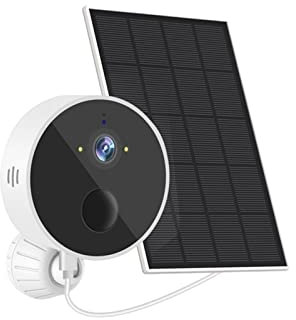 MEIVIYA Telecamera di sicurezza esterna Telecamera solare 1080P PIR Rilevamento umano Sicurezza Videosorveglianza IP CCTV Con pannello solare Ricarica Li-Batterie(1080P NO Card)