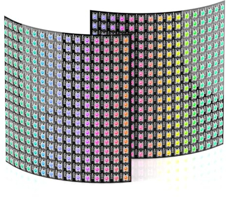 SEZO 2 Pack LED Matrix WS2812B Panel RGB 5050SMD16x16 256 Pixels Digital Flexible Individually Addressable for Arduino LED Programmed Panel Screen Image Video Display Full Color Lighting DC5V