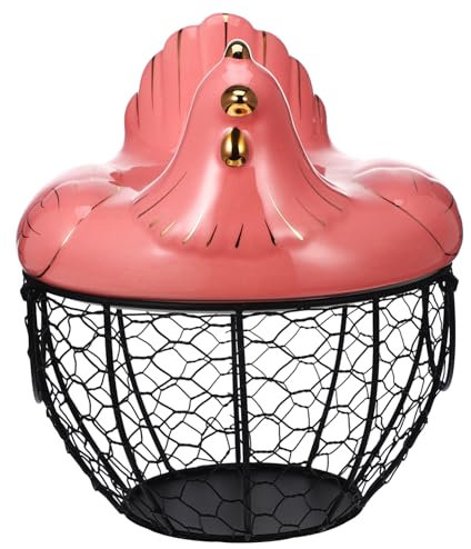ABOOFAN 1stück Eieraufbewahrungskorb Aus Eisenkunst Hühnerform Multifunktionaler Obstbehälter Dekoratives Küchenaccessoire Für Eier Obst Und Lebensmittelorganisation
