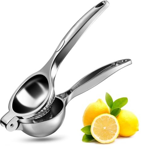 TTSTOIEE exprimidor manual, aleación de zinc exprimidor limon (calibre 7cm) durable de mano Para limón/lima/naranja cocina bar restaurante rallador limon