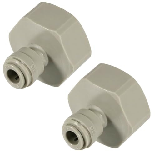 SPARES2GO Female Adaptor 1/4 Push Fit x 3/4 BSP for American Fridge Freezer Water Pipe (Pack of 2 Adaptors)