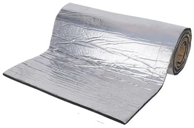 Isolant Phonique Voiture,Isolation Phonique Voitur Tapis insonorisant for Voiture, Isolation Thermique et phonique, Accessoires en Mousse à cellules fermées for Capot(Silver-Large)