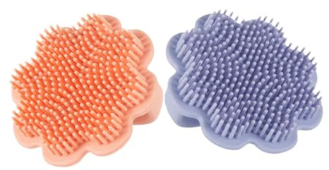 WEKAMOS 2pcs Shampoo Brush Lion Silicone Scalp Massager Gentle Bath Comb for Newborns Boy Girl Hairbrush Cradle Cap Brush