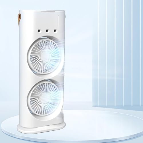 gresonic Mini ventilateur USB avec brumisateur - 3 en 1 : ventilateur personnel, refroidisseur d'air évaporatif et petit humidificateur, 3 vitesses réglables