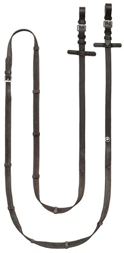 Zügel für Pferde Ponys Start SuperGrip Langlebig Pferdezügel gummierte Antirutschminen mit Stopper, Gummizügel mit Stegen, aus Gurtbandmaterial griffigem Gummi, Dicke 19 mm (Braun, Full (Warmblut))