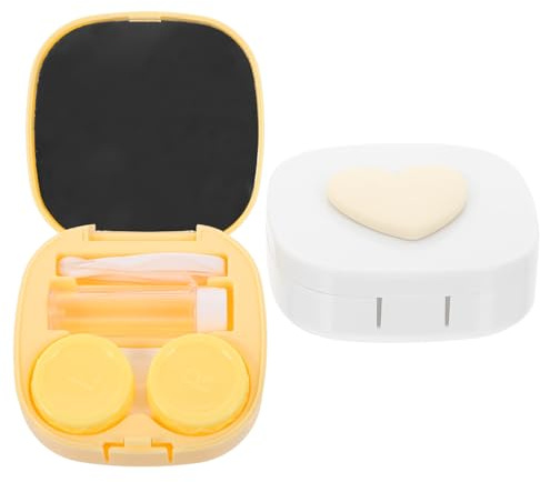 ARTSEWPLY 2 Ensembles Boîte Lentilles Contact Portable Étanche Organisateur Petit Boîtier de Rangement Cosmétique pour Lentilles de Contact et Pratique pour Voyage et Usage
