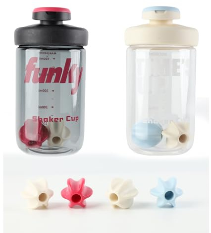 Greyoe 2 pezzi Shaker Proteico Proteine, per Fitness Uomo e Donna Sport ad Alta Temperatura Shaker Proteico ad Alto Valore Tazza Frullatore in Silicone Alimentare, 500ml