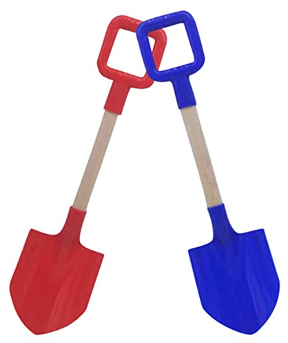 Ngbbby Kid Sand Shovel Wooden Handle Beach Sand Shovel Plastic Garden for Kid Beach Toy 2PCS 4x16inch, Shovels