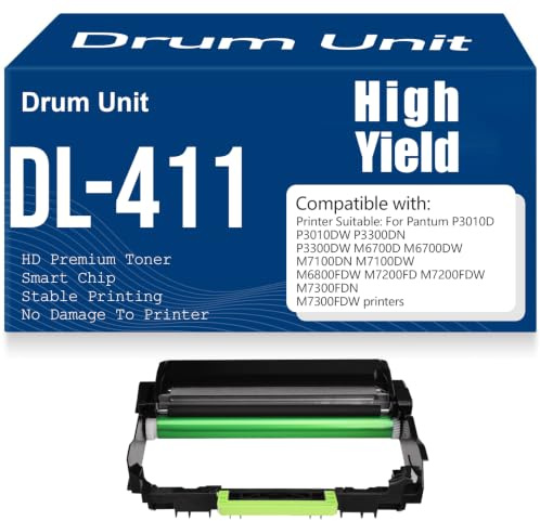 Tambor de Imagen M7100DN M7100DW M6800FDW para Pantum P3010D P3010DW P3300DN P3300DW M6700D M6700DW Unidad de Tambor Compatible DL-411 M7200FD M7200FDW M7300FDN M7300FDW,1PC-Black