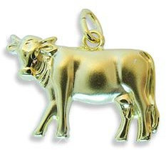 Kuh Charms Anhänger echt 14 Karat Gold 585 (Art.206016)
